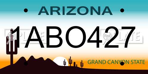 1ABO427 Arizona License Plate