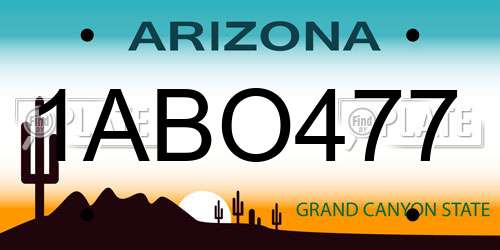 1ABO477 Arizona License Plate