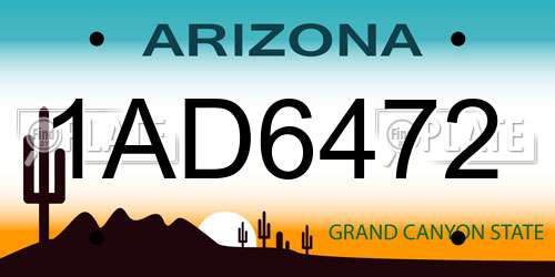 1AD6472 Arizona License Plate