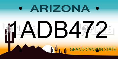 1ADB472 Arizona License Plate
