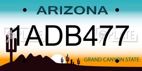 1ADB477 Arizona License Plate