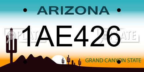 1AE426 Arizona License Plate