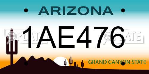 1AE476 Arizona License Plate
