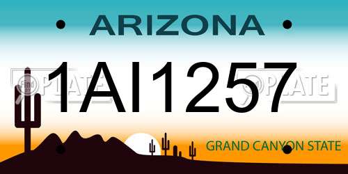 1AI1257 Arizona License Plate