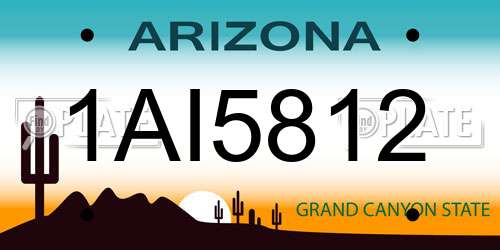 1AI5812 Arizona License Plate