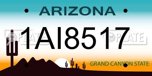 1AI8517 Arizona License Plate