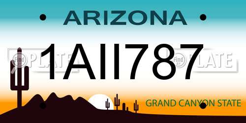1AII787 Arizona License Plate