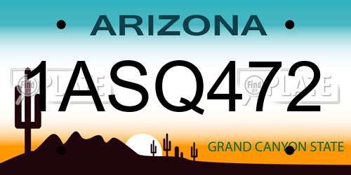 1ASQ472 Arizona License Plate