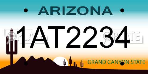 1AT2234 Arizona License Plate