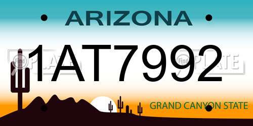 1AT7992 Arizona License Plate
