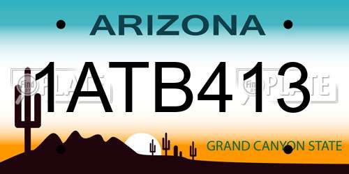 1ATB413 Arizona License Plate