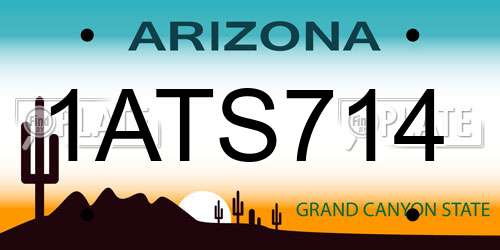 1ATS714 Arizona License Plate