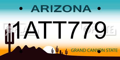 1ATT779 Arizona License Plate