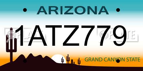 1ATZ779 Arizona License Plate