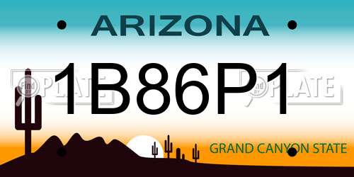 1B86P1 Arizona License Plate