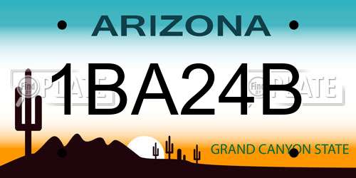 1BA24B Arizona License Plate