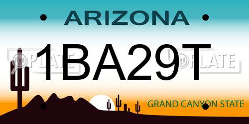 1BA29T Arizona License Plate