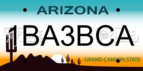 1BA3BCA Arizona License Plate