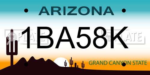 1BA58K Arizona License Plate