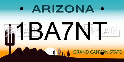 1BA7NT Arizona License Plate
