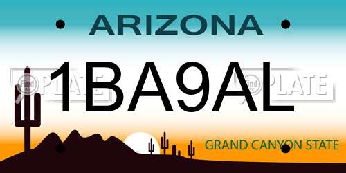 1BA9AL Arizona License Plate