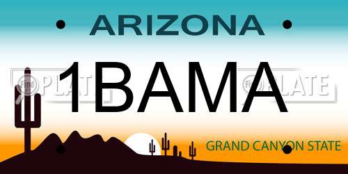 1BAMA Arizona License Plate