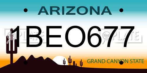 1BEO677 Arizona License Plate