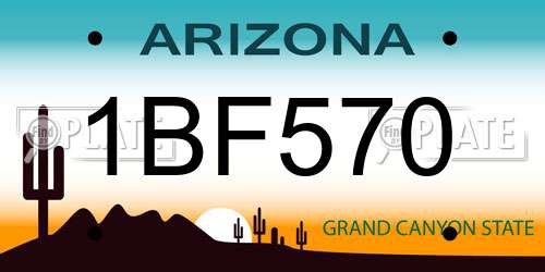 1BF570 Arizona License Plate