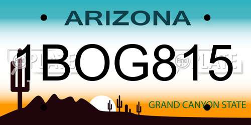 1BOG815 Arizona License Plate
