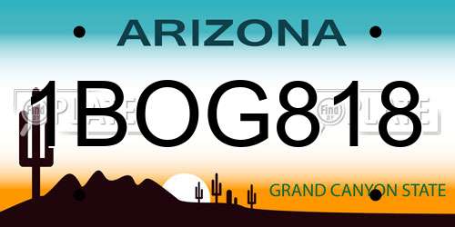 1BOG818 Arizona License Plate