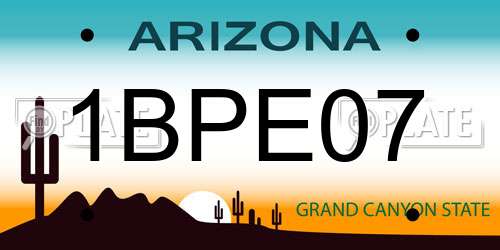 1BPE07 Arizona License Plate