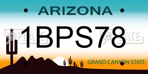 1BPS78 Arizona License Plate