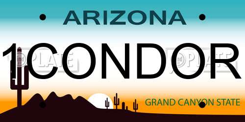 1CONDOR Arizona License Plate