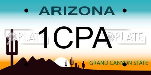 1CPA Arizona License Plate