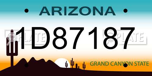 1D87187 Arizona License Plate