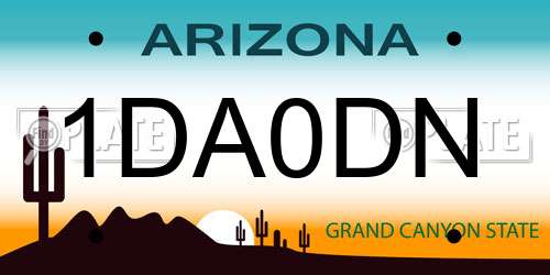 1DA0DN Arizona License Plate