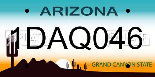 1DAQ046 Arizona License Plate