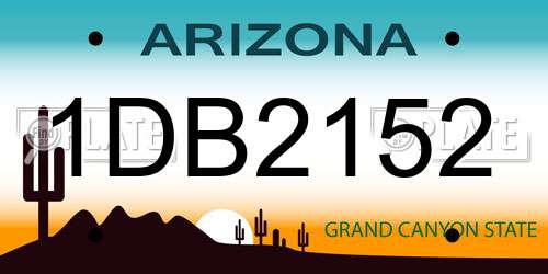 1DB2152 Arizona License Plate