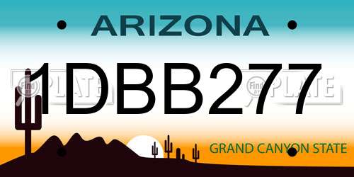 1DBB277 Arizona License Plate