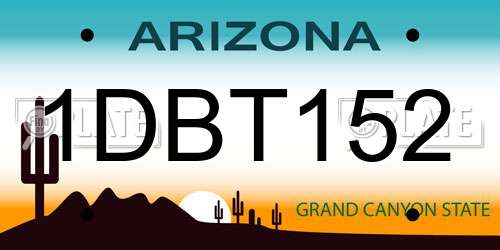 1DBT152 Arizona License Plate
