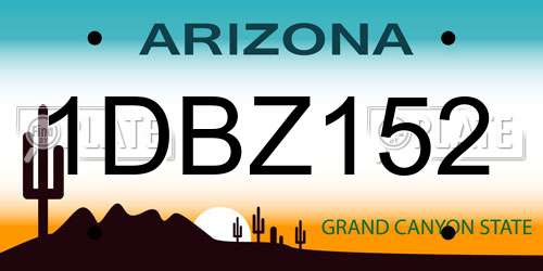 1DBZ152 Arizona License Plate