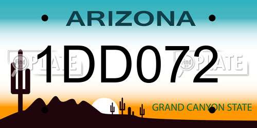 1DD072 Arizona License Plate