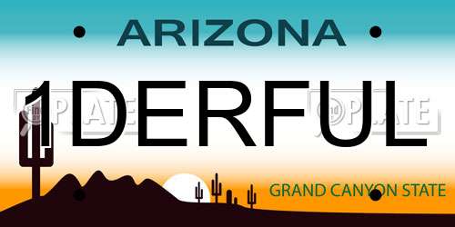 1DERFUL Arizona License Plate