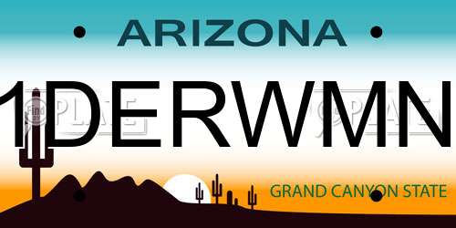 1DERWMN Arizona License Plate