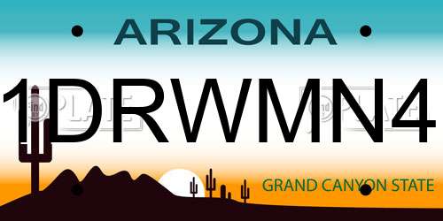 1DRWMN4 Arizona License Plate
