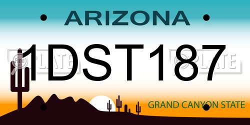 1DST187 Arizona License Plate