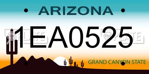 1EA0525 Arizona License Plate