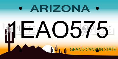 1EAO575 Arizona License Plate