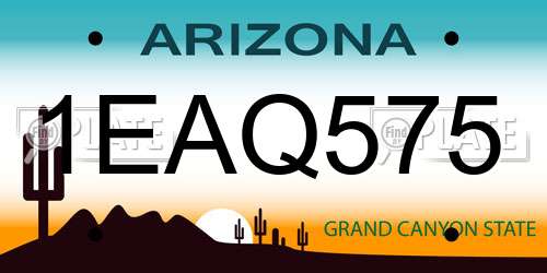 1EAQ575 Arizona License Plate