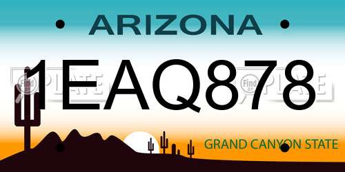 1EAQ878 Arizona License Plate